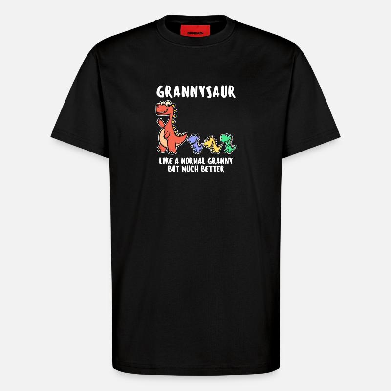 Oma Cool Statement Großmutter Dinosaurier - T-Shirt - made by SPREAD - SOLID BLACK