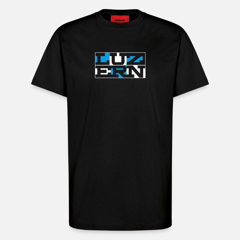 Luzern Geometric Wordmark - T-Shirt - made by SPREAD - SOLID BLACK