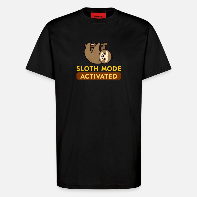 Sloth Mode Activated - T-shirt bio décontracté fabriqué en UE - SOLID BLACK