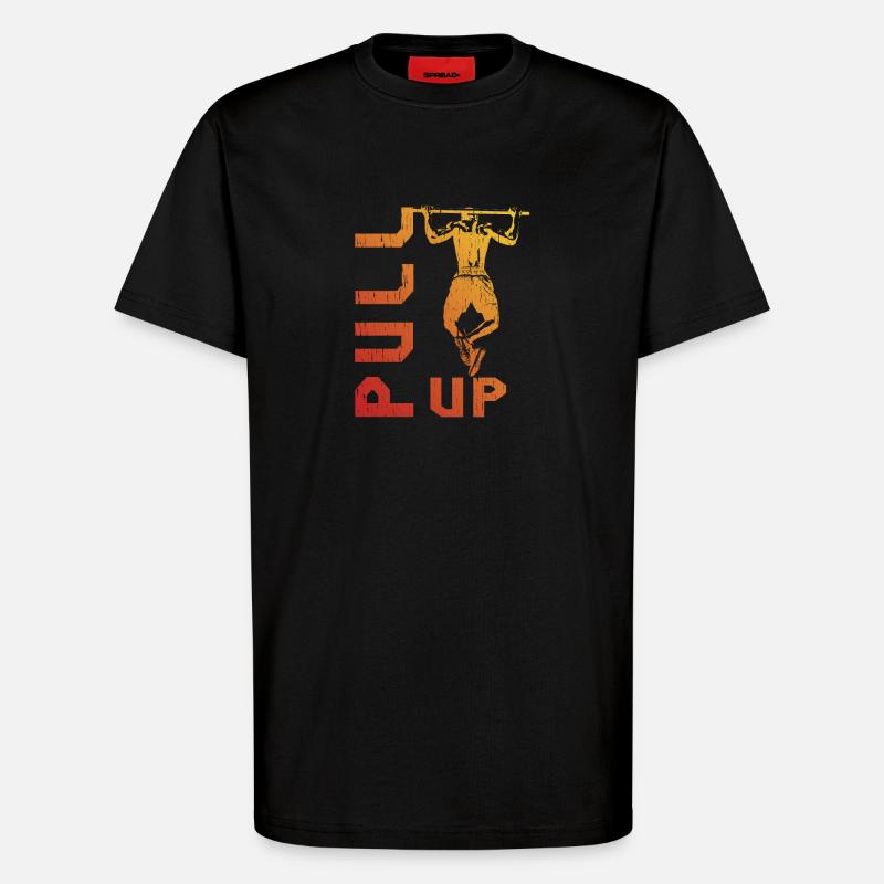Gradient pull-up silhouette - T-Shirt - made by SPREAD - SOLID BLACK
