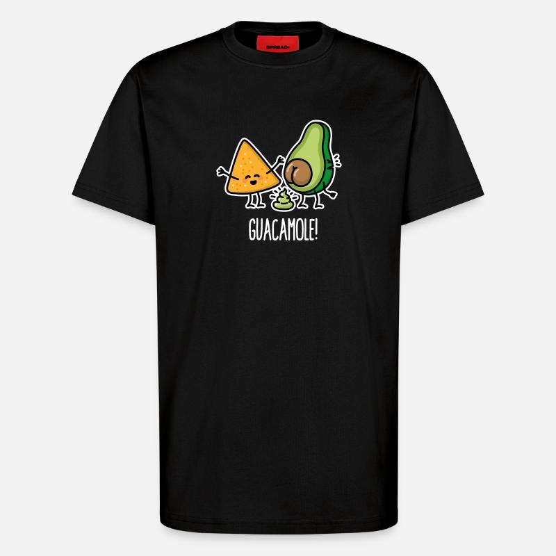 Lustige Avocado kackt Guacamole Tortilla-Chips - T-Shirt - made by SPREAD - SOLID BLACK