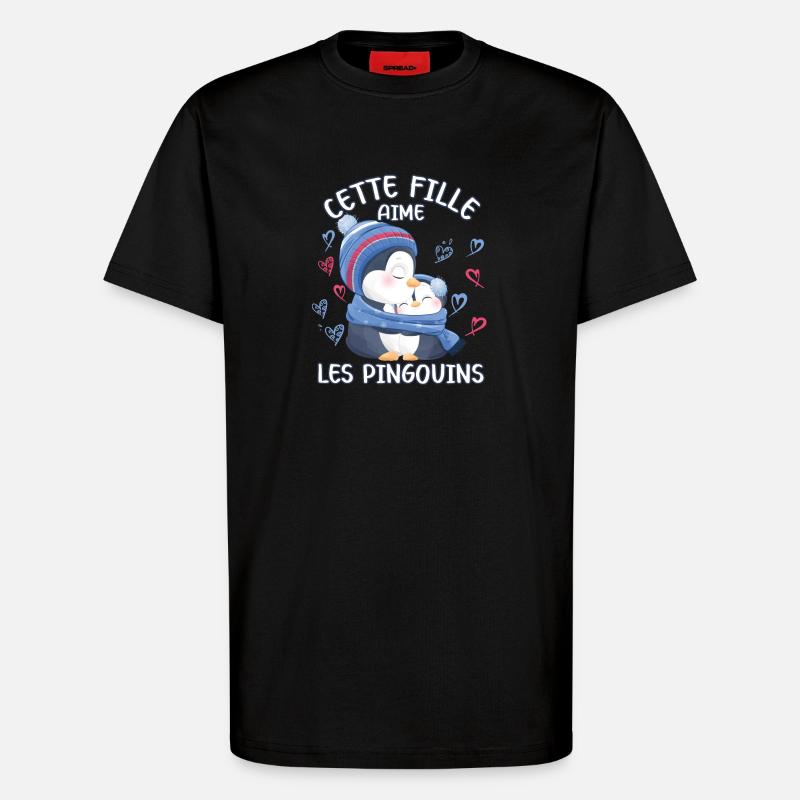 Dieses Mädchen Liebt Pinguine - T-Shirt - made by SPREAD - SOLID BLACK