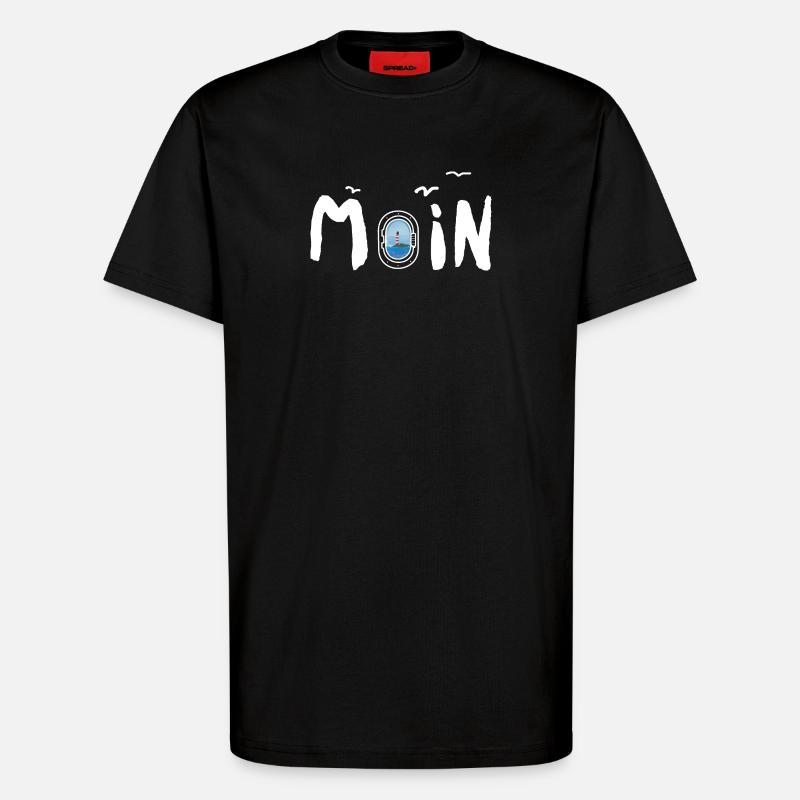 Moin Leuchtturm - T-Shirt - made by SPREAD - SOLID BLACK