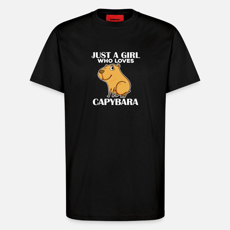 Capybara Mädchen Spruch - T-Shirt - made by SPREAD - SOLID BLACK