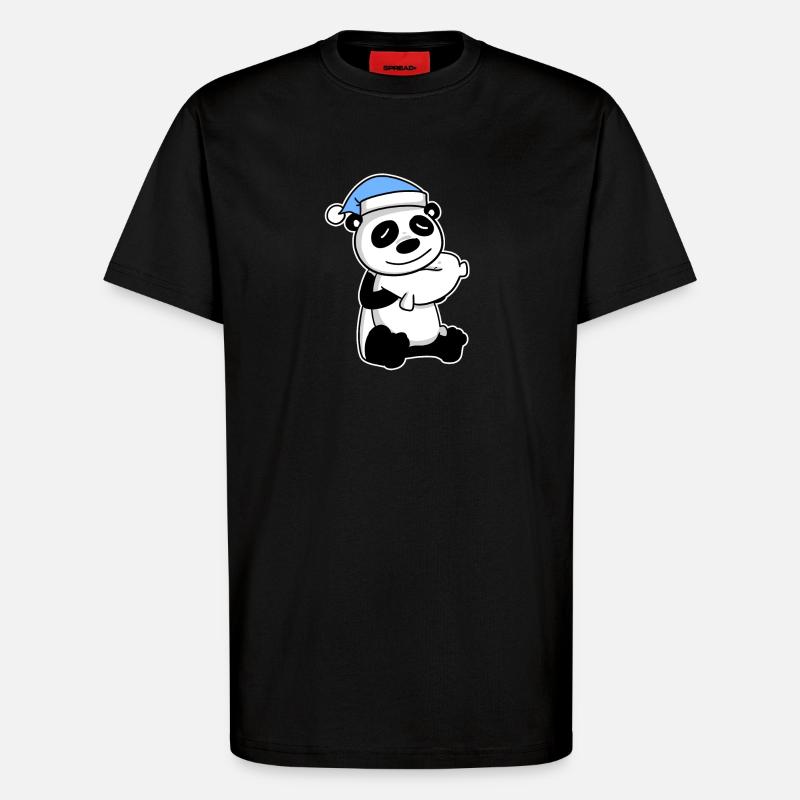 Panda Bébé - T-shirt bio décontracté fabriqué en UE - SOLID BLACK