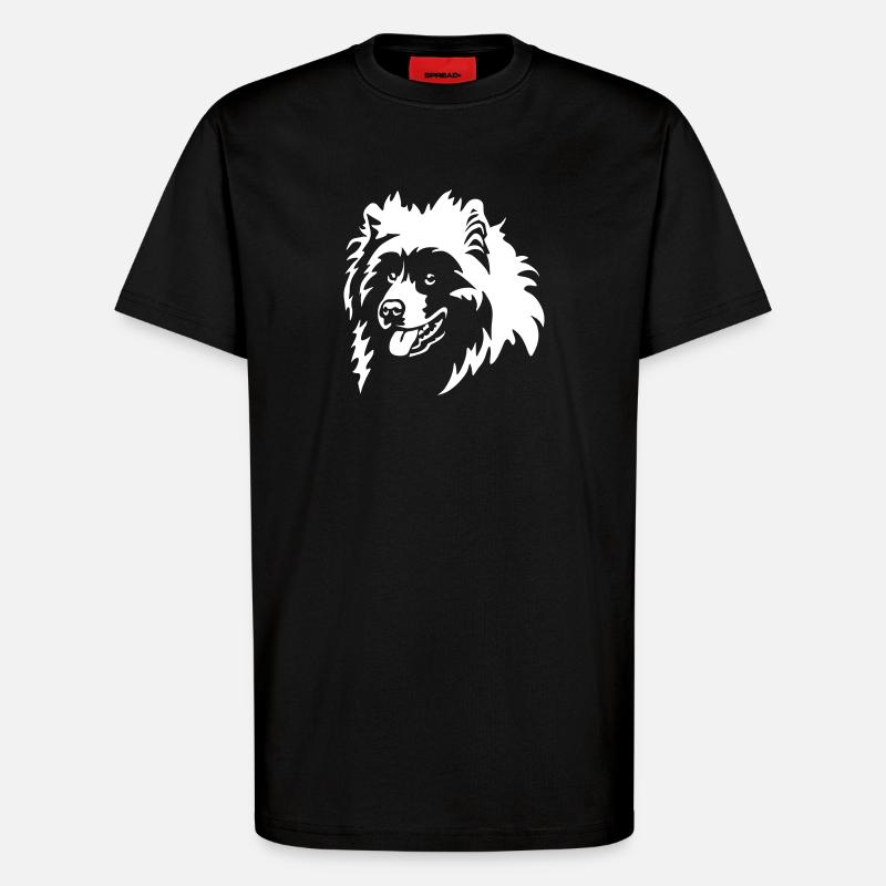 Samoyed Head "Black Edition" - T-Shirt - made by SPREAD - SOLID BLACK