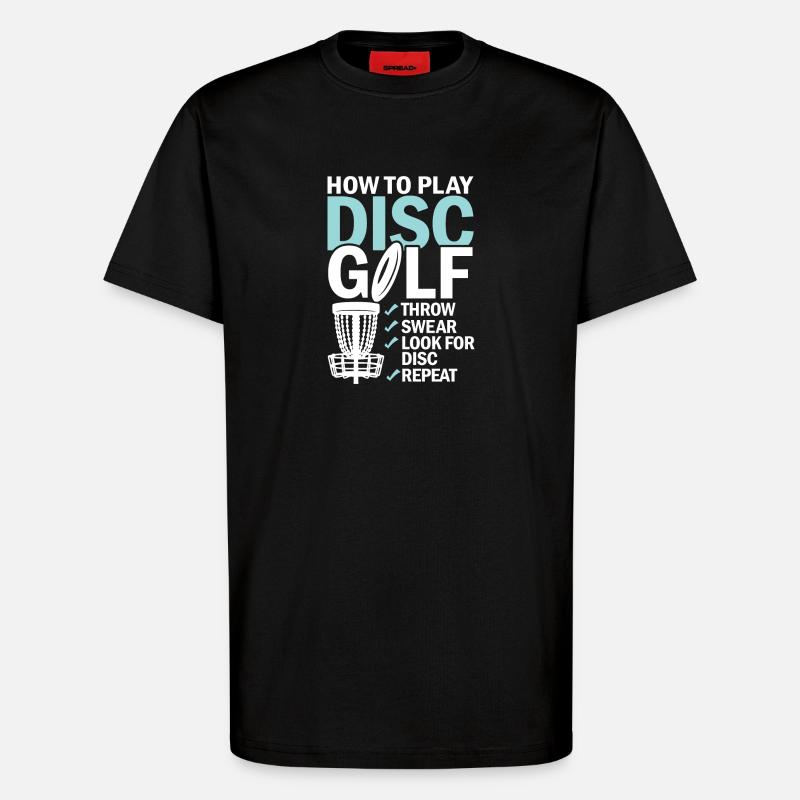 Discgolf Lernen Motivation Design - T-Shirt - made by SPREAD - SOLID BLACK