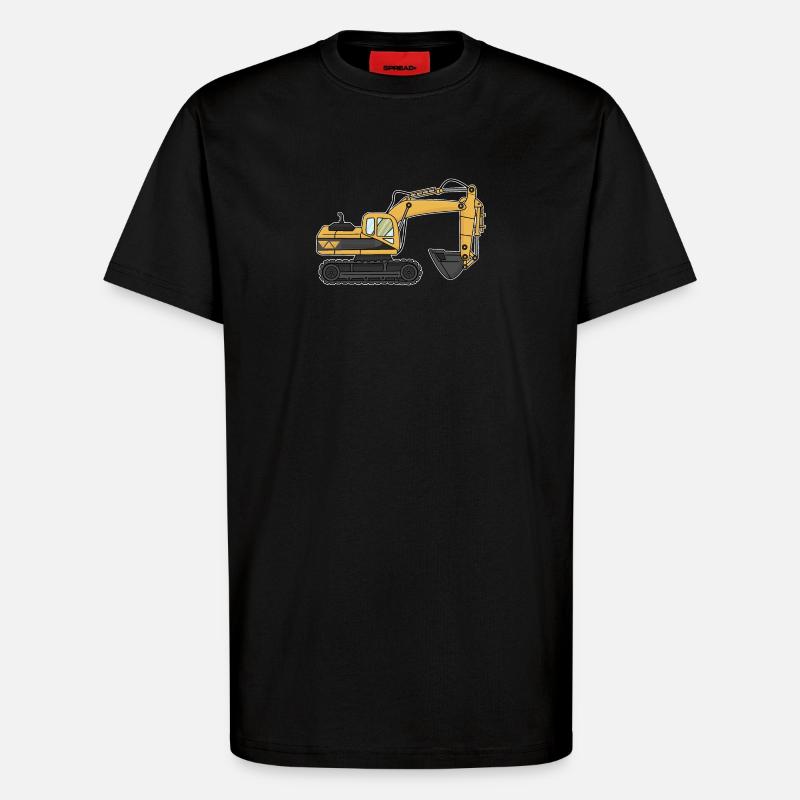Bagger, Baustelle - T-Shirt - made by SPREAD - SOLID BLACK