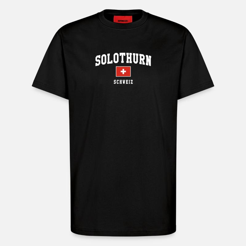 Solothurn Schweiz Flag Badge - T-Shirt - made by SPREAD - SOLID BLACK