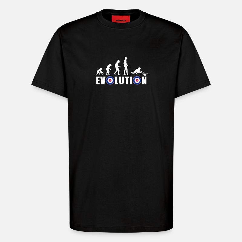 EVOLUTION CURLING Eisstockschießen Geschenk Winter - T-Shirt - made by SPREAD - SOLID BLACK