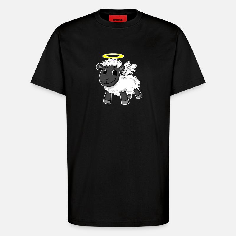 Schaf Engel - T-Shirt - made by SPREAD - SOLID BLACK