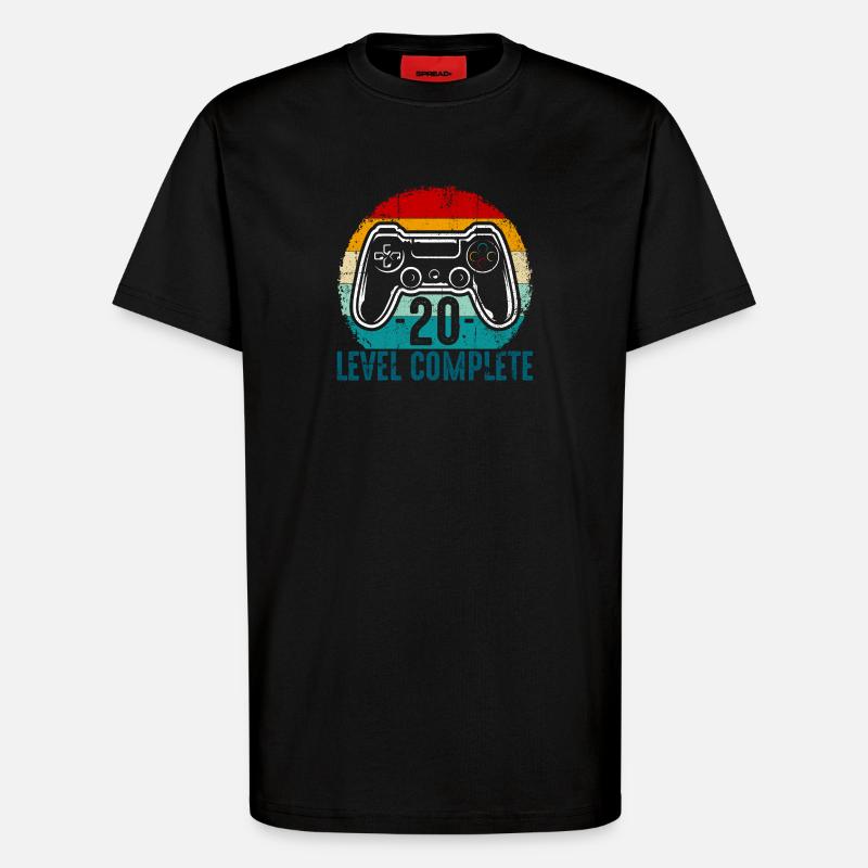 Retro Controller Level Complete - T-Shirt - made by SPREAD - SOLID BLACK