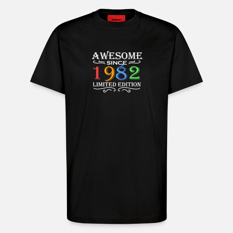 1982 - Born 1982 - T-Shirt - made by SPREAD - SOLID BLACK