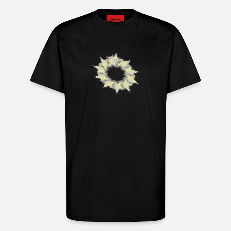 Muster Sternenkreis effect - T-Shirt - made by SPREAD - SOLID BLACK