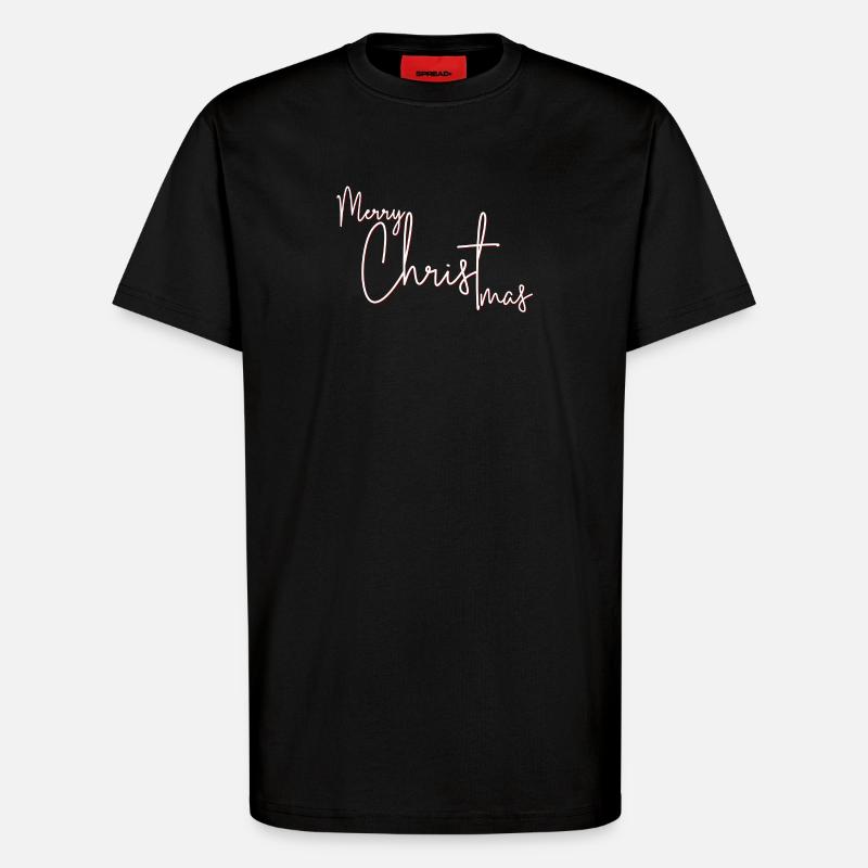 Script Cramoisi Joyeux Noël - T-shirt bio décontracté fabriqué en UE - SOLID BLACK