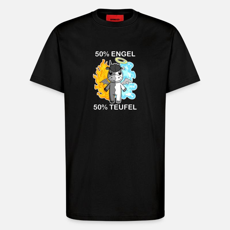 Esel - Engel und Teufel - T-Shirt - made by SPREAD - SOLID BLACK