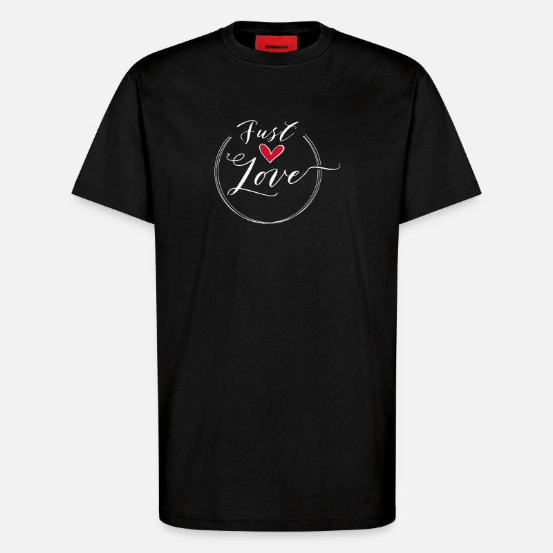 Just Love Heart Scripted Circle - T-Shirt - made by SPREAD - SOLID BLACK