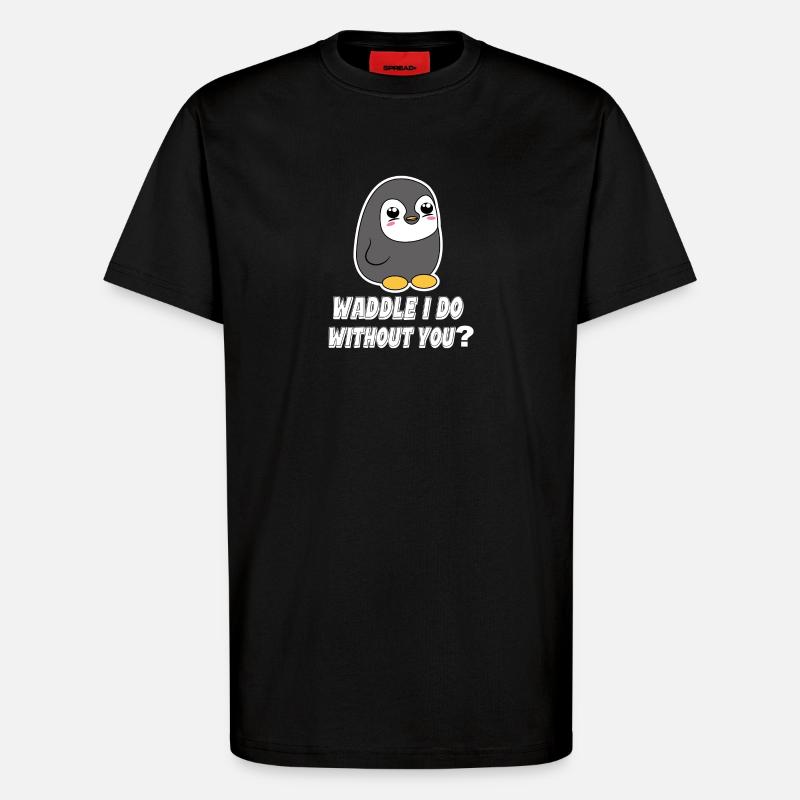 Pinguin Tier Vogel Statement Seevogel Zoo - T-Shirt - made by SPREAD - SOLID BLACK