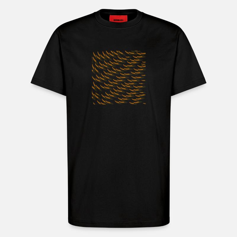 pflanzenmuster sommerlich, gerstenmuster - T-Shirt - made by SPREAD - SOLID BLACK