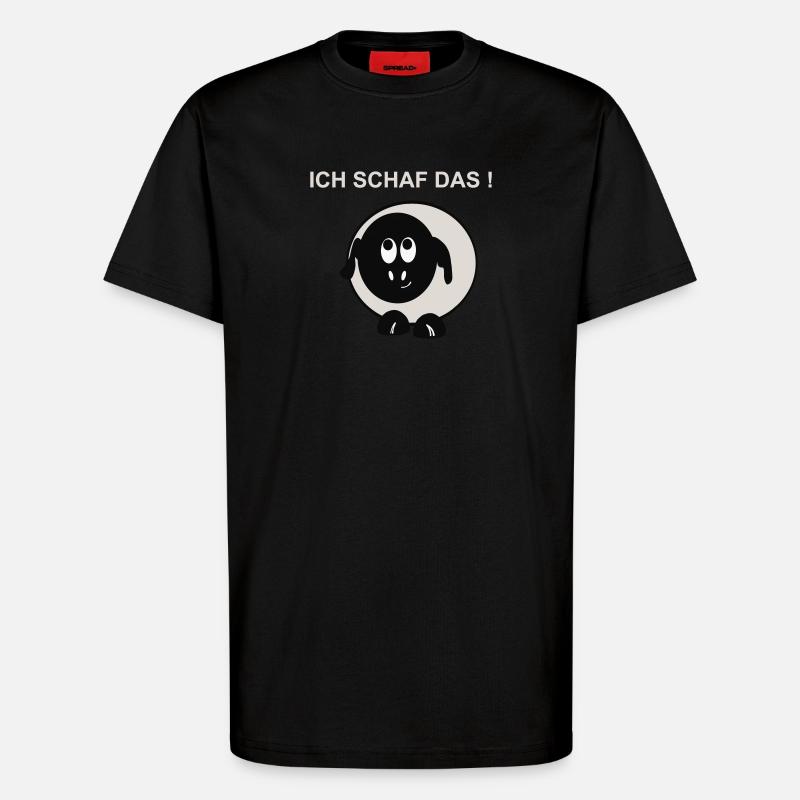 Ich schaff das Schaf Motiv - T-Shirt - made by SPREAD - SOLID BLACK