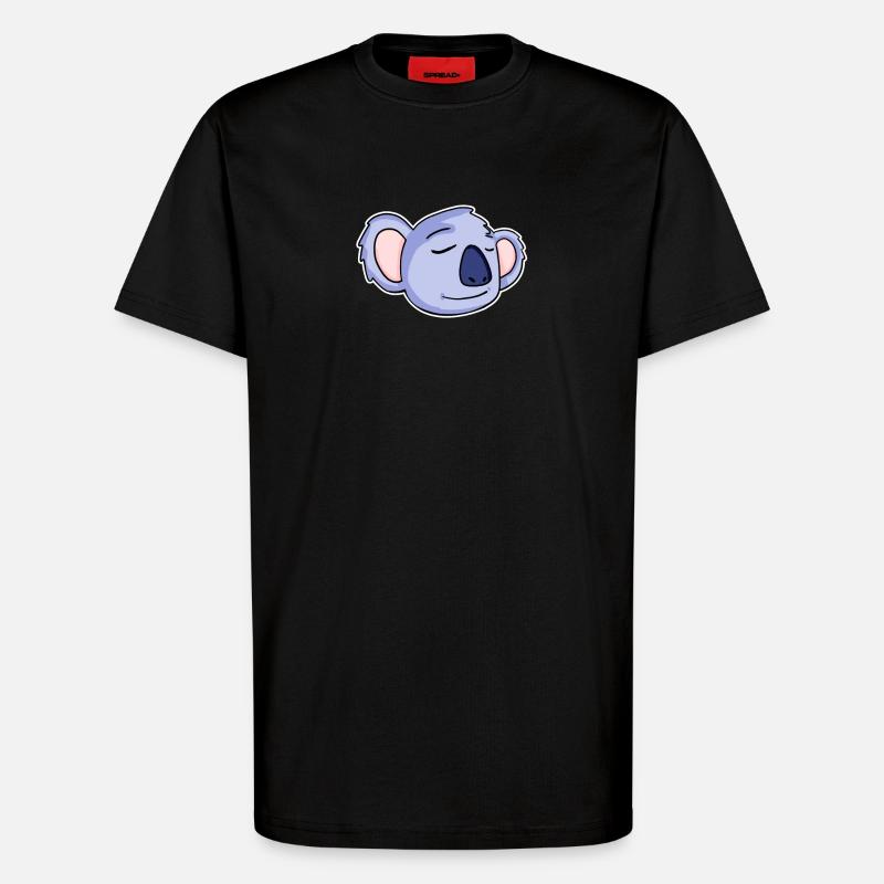 Koala Head Koalas - T-Shirt - made by SPREAD - SOLID BLACK