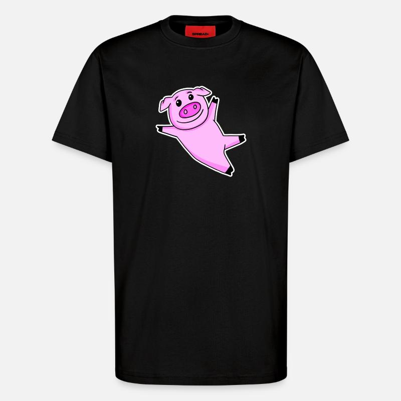 Pig Cute - T-Shirt - made by SPREAD - SOLID BLACK