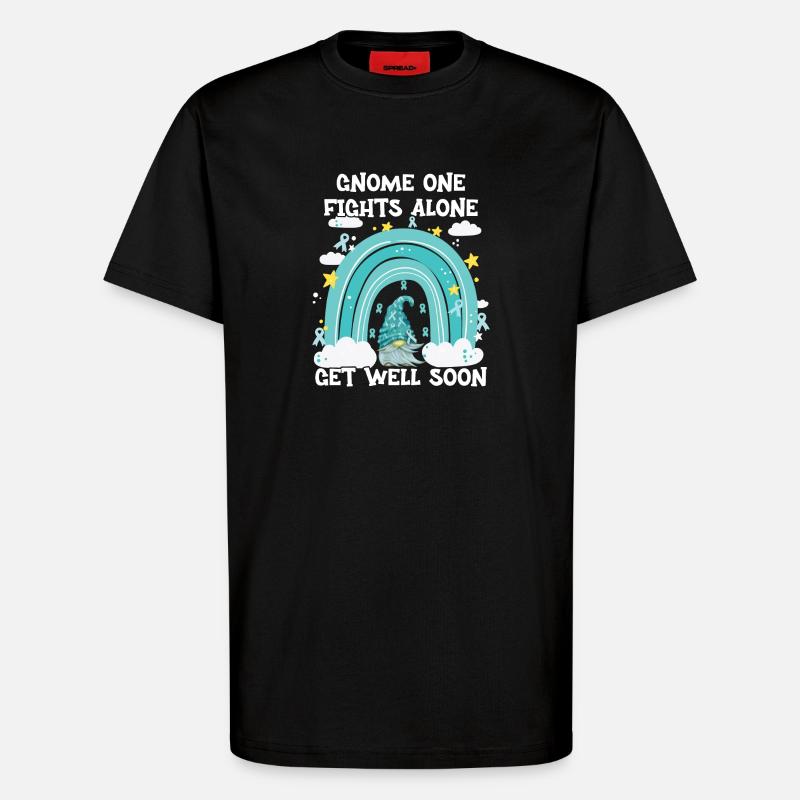 Gnome One Fights Alone Gebärmutterkrebs - T-Shirt - made by SPREAD - SOLID BLACK