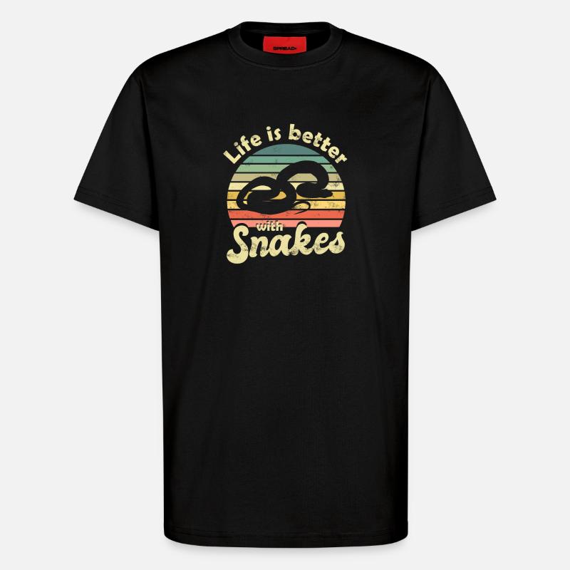 Schlange Schlangen - T-Shirt - made by SPREAD - SOLID BLACK