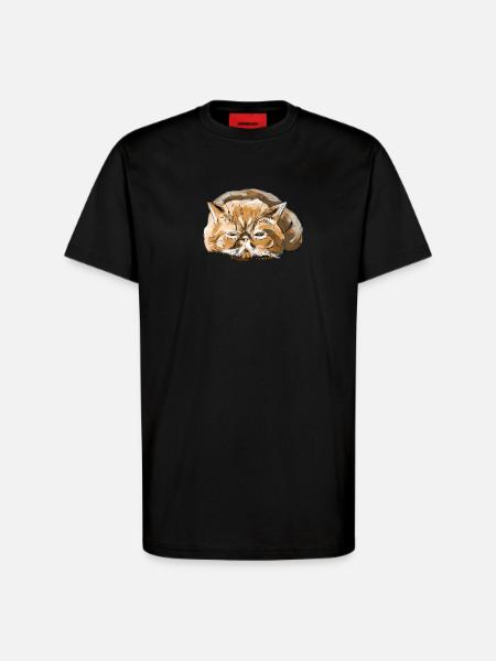 Chat persan - T-shirt bio décontracté fabriqué en UE - SOLID BLACK
