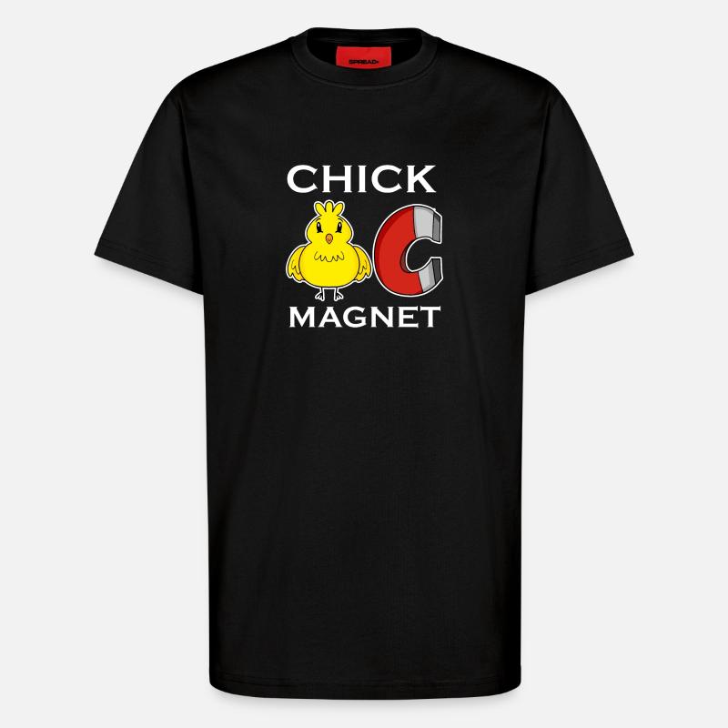 Chick Magnet - T-Shirt - made by SPREAD - SOLID BLACK