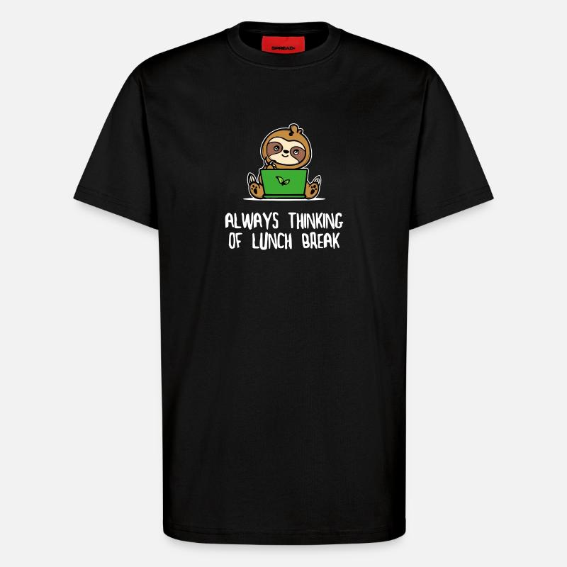 Faultier Faul Tier Statement Vegetarier Säugetier - T-Shirt - made by SPREAD - SOLID BLACK