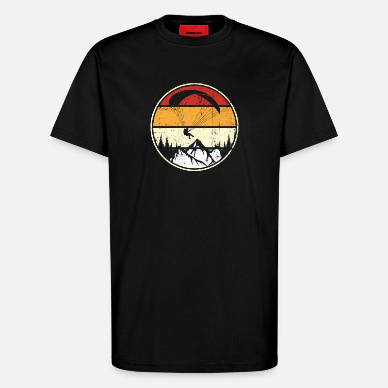 Sunset Peaks Eagle Circle - T-Shirt - made by SPREAD - SOLID BLACK