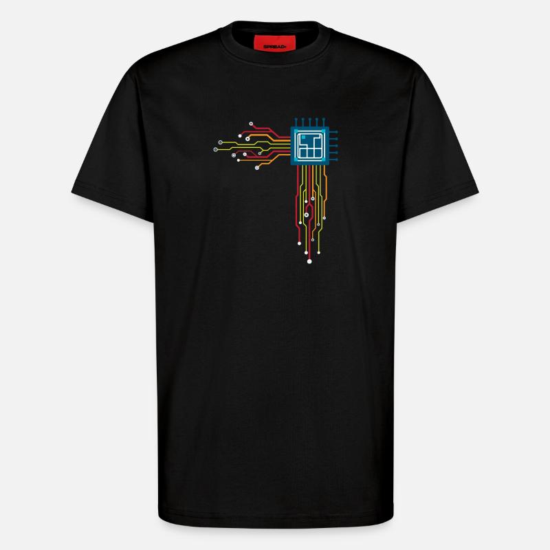 Computer chip - Creative illustration - T-Shirt - made by SPREAD - SOLID BLACK