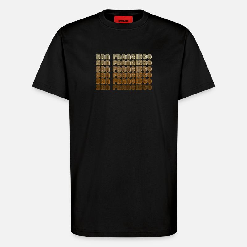 San Francisco Gradient Repeats - T-Shirt - made by SPREAD - SOLID BLACK