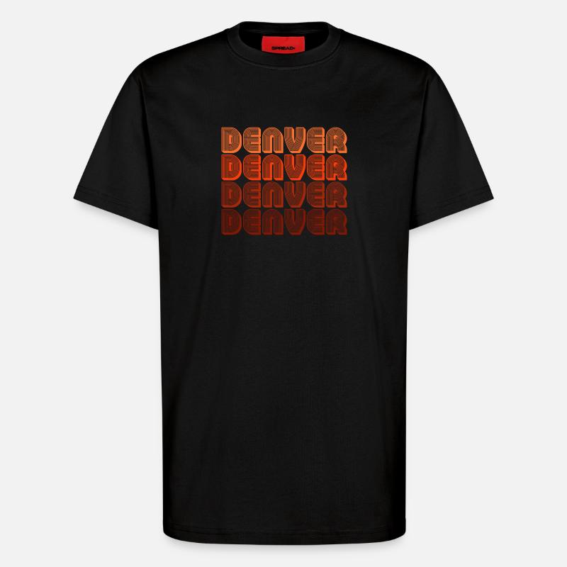Denver Gradient Retro Pattern - T-Shirt - made by SPREAD - SOLID BLACK
