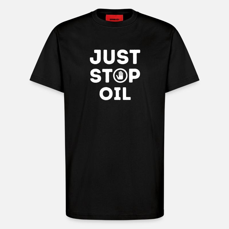 Öl einfach stoppen - T-Shirt - made by SPREAD - SOLID BLACK