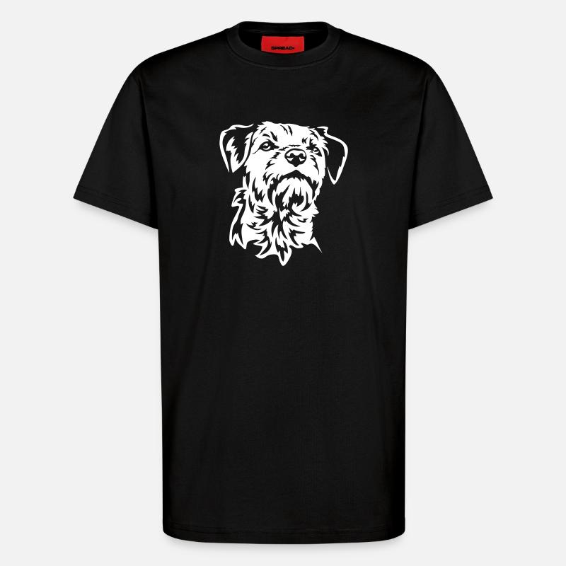 Border Terrier Kopf "Black Edition" - T-Shirt - made by SPREAD - SOLID BLACK