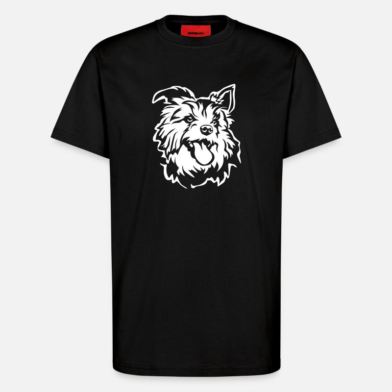 Australian Terrier Head "Black Edition" - T-Shirt - made by SPREAD - SOLID BLACK