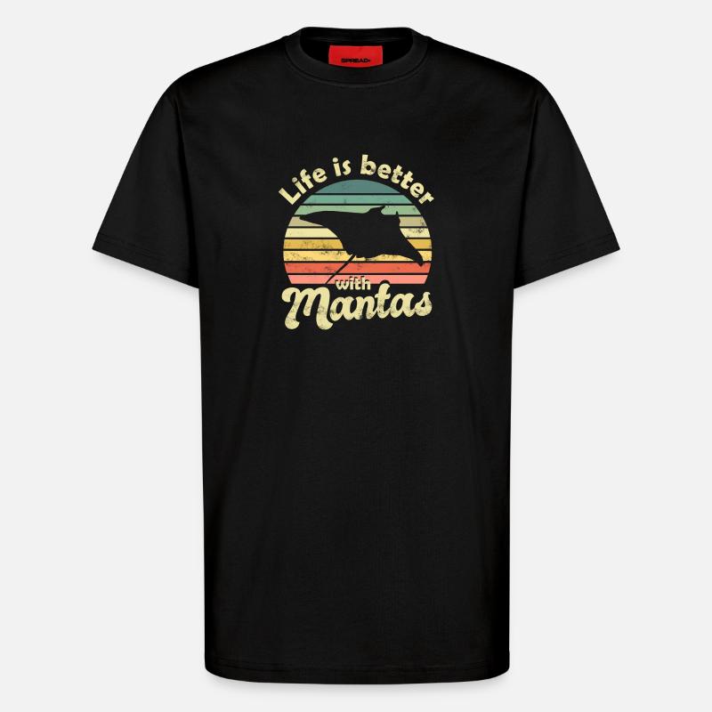 Mantarochen Manta - T-Shirt - made by SPREAD - SOLID BLACK