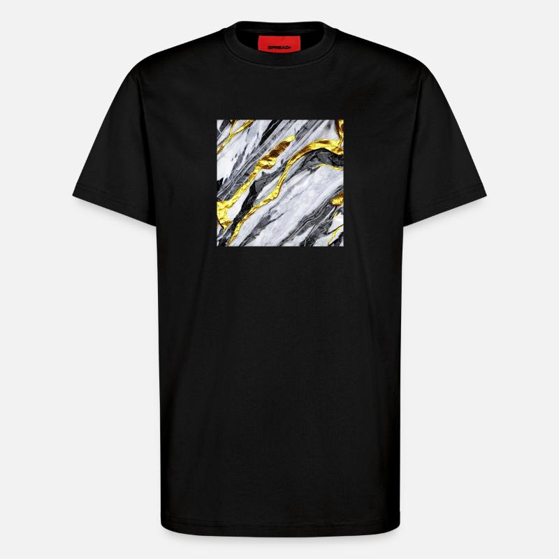Marble gold structure - T-Shirt - made by SPREAD - SOLID BLACK
