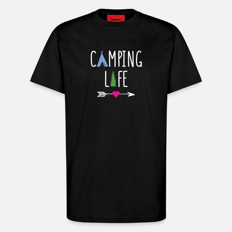 Leben auf dem Campingplatz - T-Shirt - made by SPREAD - SOLID BLACK
