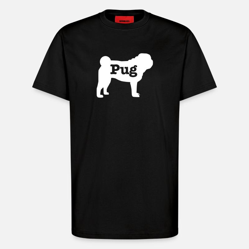 Mops - T-Shirt - made by SPREAD - SOLID BLACK