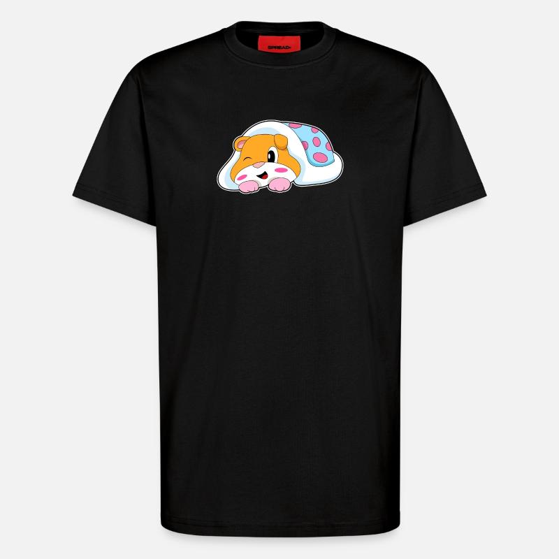 Couverture de couchage de hamster - T-shirt bio décontracté fabriqué en UE - SOLID BLACK