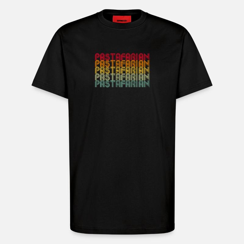 Rainbow Font Stack Pattern - T-Shirt - made by SPREAD - SOLID BLACK