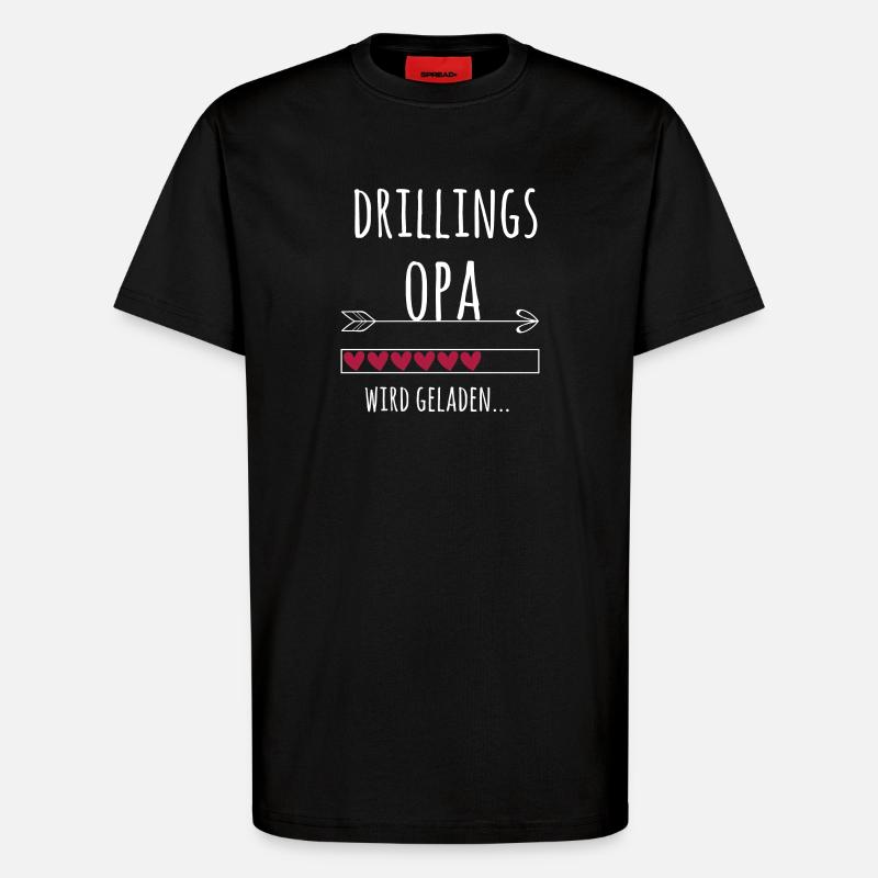 werdender Opa Drillinge Schwangerschaft Geschenk - T-Shirt - made by SPREAD - SOLID BLACK