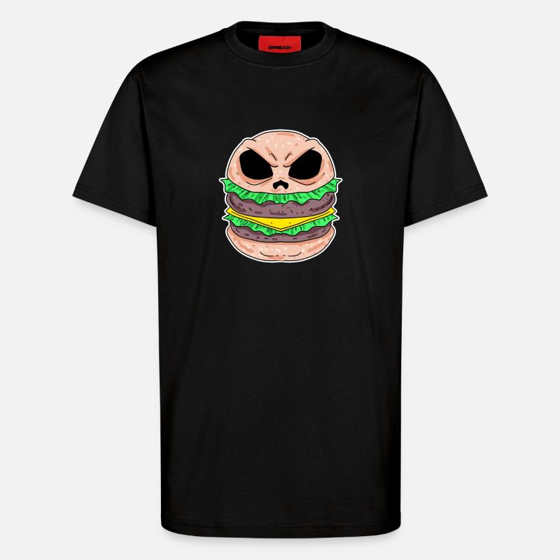 Schädel Burger - T-Shirt - made by SPREAD - SOLID BLACK