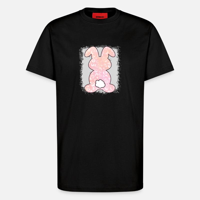 Leopard Print Bleached Easter - T-Shirt - made by SPREAD - SOLID BLACK