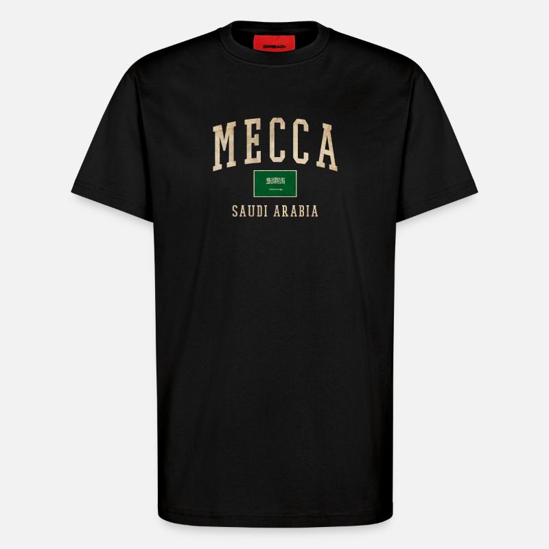 Mecca Saudisches Retro-Emblem - T-Shirt - made by SPREAD - SOLID BLACK