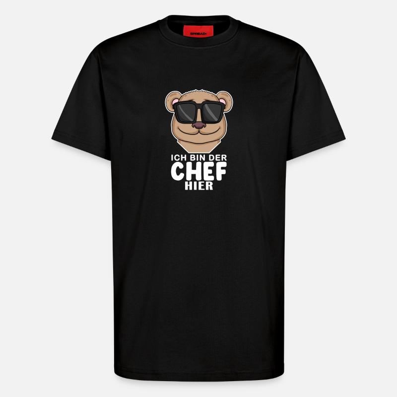 Cool Bär Chef Spruch - T-Shirt - made by SPREAD - SOLID BLACK