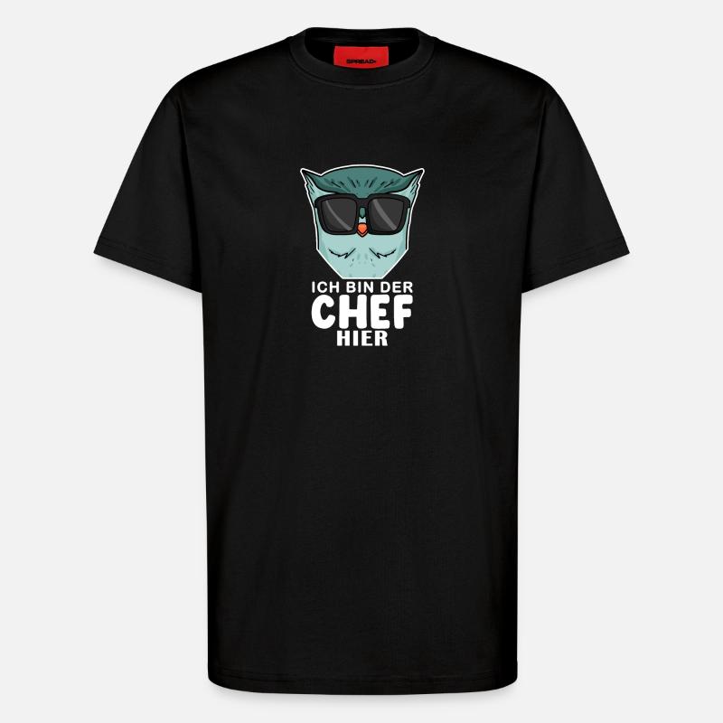 Cool Eule Chef - T-Shirt - made by SPREAD - SOLID BLACK